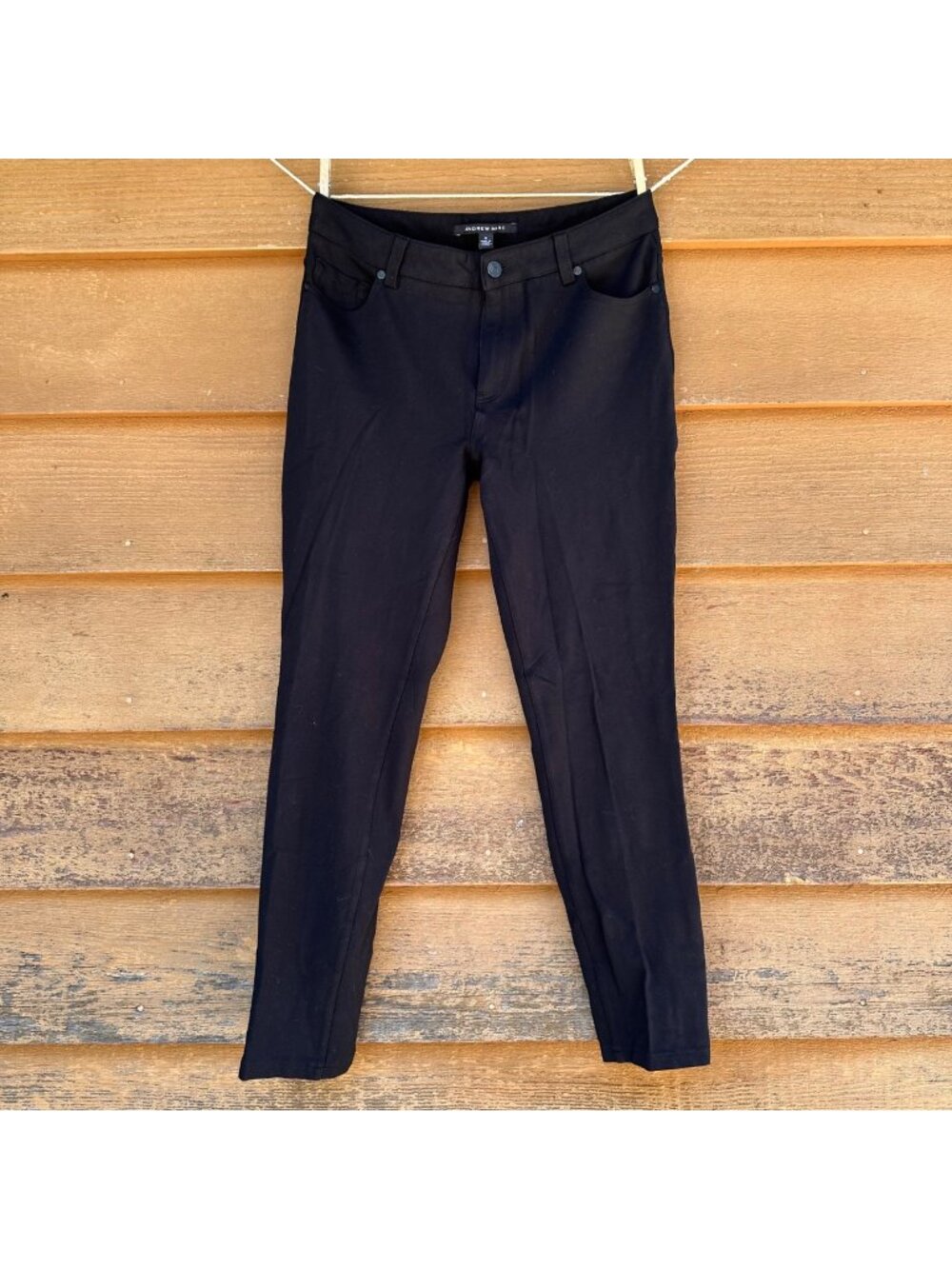 Andrew Marc Black Slim Fit Womens Pants Size 6 Rayon Blend